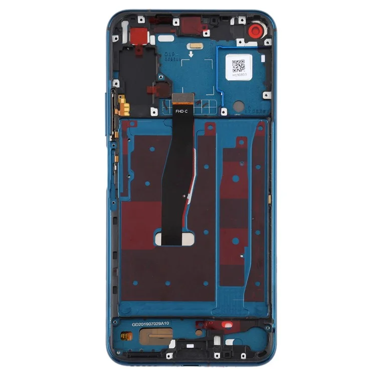 Écran LCD et ensemble de numériseur de rechange de qualité B + cadre (sans logo) pour Honor 20 Pro - Bleu
