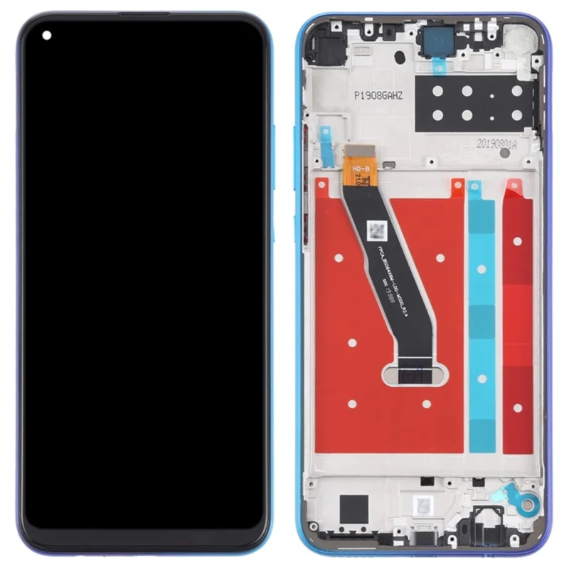 Grade B LCD Screen and Digitizer Assembly + Frame Replacement (without Logo) for Honor Play 4T - Blue