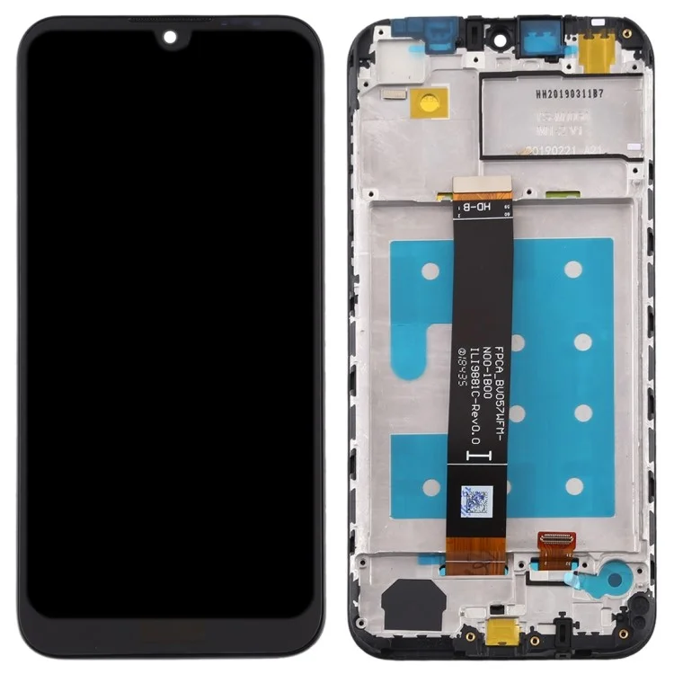 Grade B LCD-Bildschirm und Digitizer-Baugruppe + Rahmenersatz für Honor 8S 2020 - Schwarz