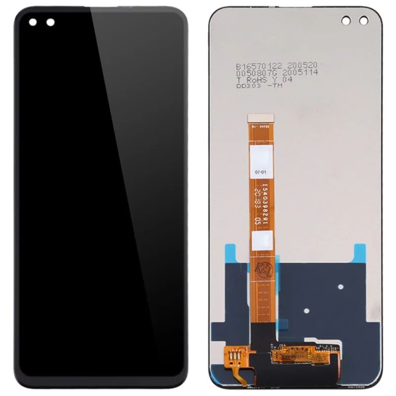 Para Oppo Reno4 Z 5G CPH2065 / A92s Grau C Conjunto de Ecrã LCD e Digitalizador Peça (sem logótipo)