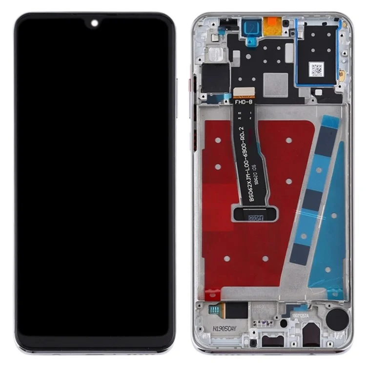 Pour Huawei P30 Lite (caméra 48mp) Écran LCD de Classe C et Numérosage Assemblage + Pièce de Remplacement du Cadre (sans Logo) - Argent