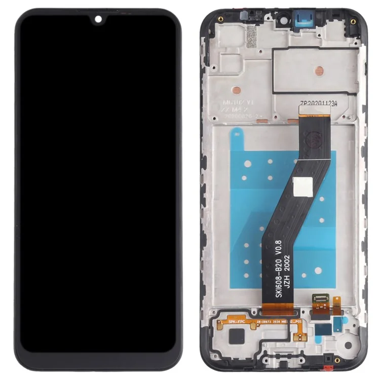 Für Motorola Moto E6s (2020) XT2053 LCD-Bildschirm und Digitizer-Baugruppe + Rahmen Teil (ohne Logo) - Schwarz