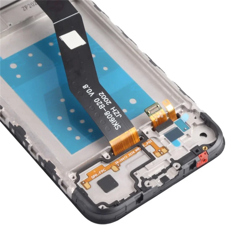 Für Motorola Moto E6s (2020) XT2053 LCD-Bildschirm und Digitizer-Baugruppe + Rahmen Teil (ohne Logo) - Schwarz