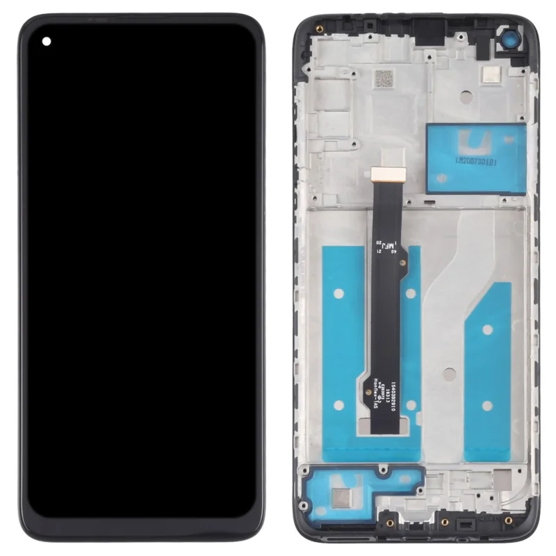 For Motorola Moto G8 XT2045-1 Grade B LCD Screen and Digitizer Assembly + Frame Replacement Part (without Logo) - Black