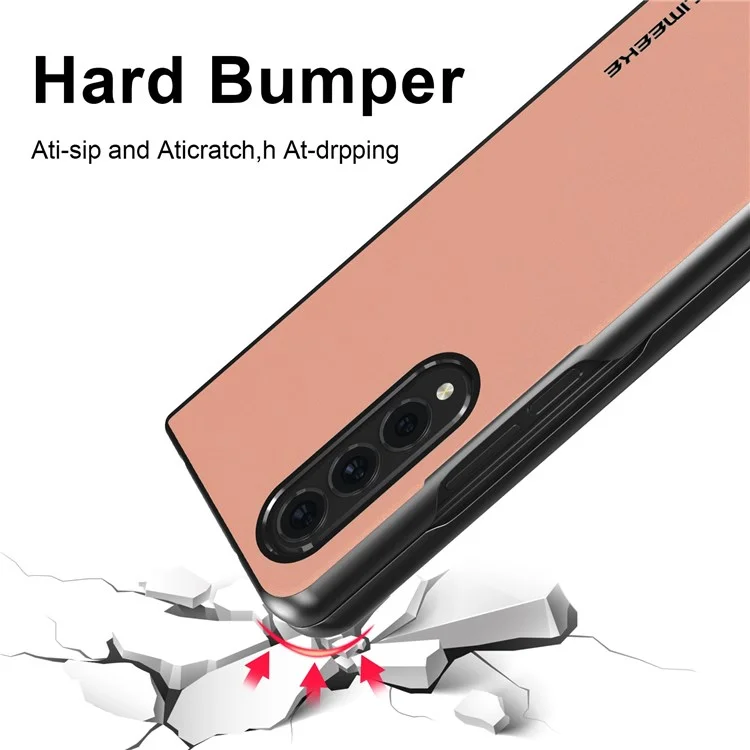 Lc. Imeeke Per Samsung Galaxy Z Fold4 5G TPU Frame in Pelle PC Cover di Piegatura Anti-scratch - Rosa