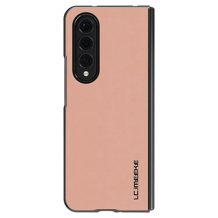 Lc. Imeeke Per Samsung Galaxy Z Fold4 5G TPU Frame in Pelle PC Cover di Piegatura Anti-scratch - Rosa