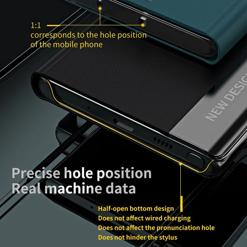 For iPhone 14 Pro 6.1 inch PU Leather Stand Case Electroplating Phone Cover - Black