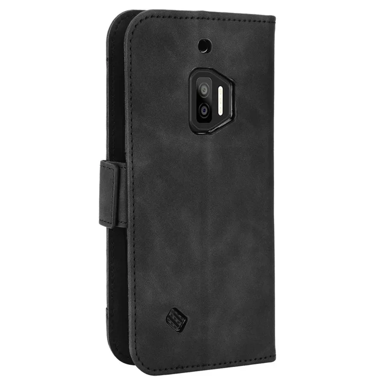 For Oukitel WP12/WP12 Pro PU Leather Wallet Case Multiple Card Slots Stand Dual Magnetic Clasp Protective Cover - Black