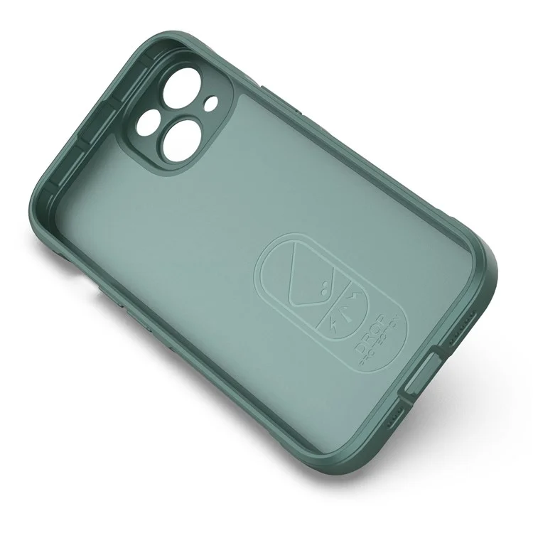 Rugged Back Soft TPU Case for iPhone 14 Plus 6.7 inch Shock Absorption Mobile Phone Protector Cover - Green