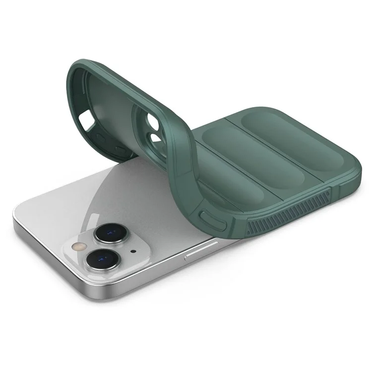 Rugged Back Soft TPU Case for iPhone 14 Plus 6.7 inch Shock Absorption Mobile Phone Protector Cover - Green