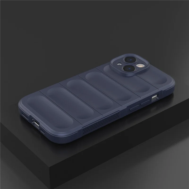 Rugged Back Soft TPU Case for iPhone 14 Plus 6.7 inch Shock Absorption Mobile Phone Protector Cover - Dark Blue