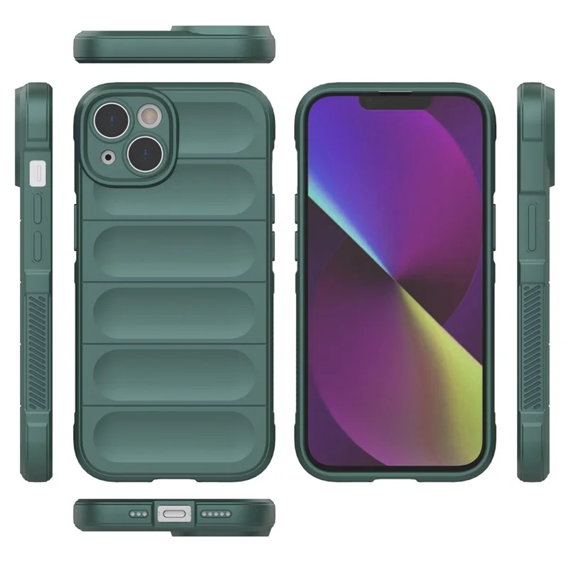 Rugged Back Soft TPU Case for iPhone 14 Plus 6.7 inch Shock Absorption Mobile Phone Protector Cover - Dark Blue