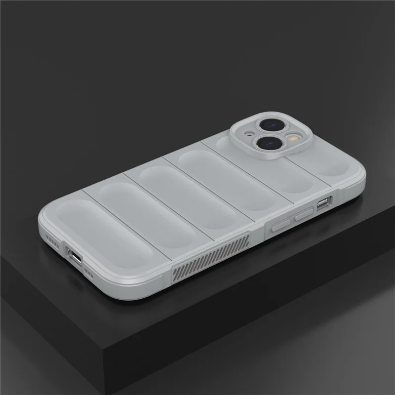 Rugged Back Soft TPU Case for iPhone 14 Plus 6.7 inch Shock Absorption Mobile Phone Protector Cover - White