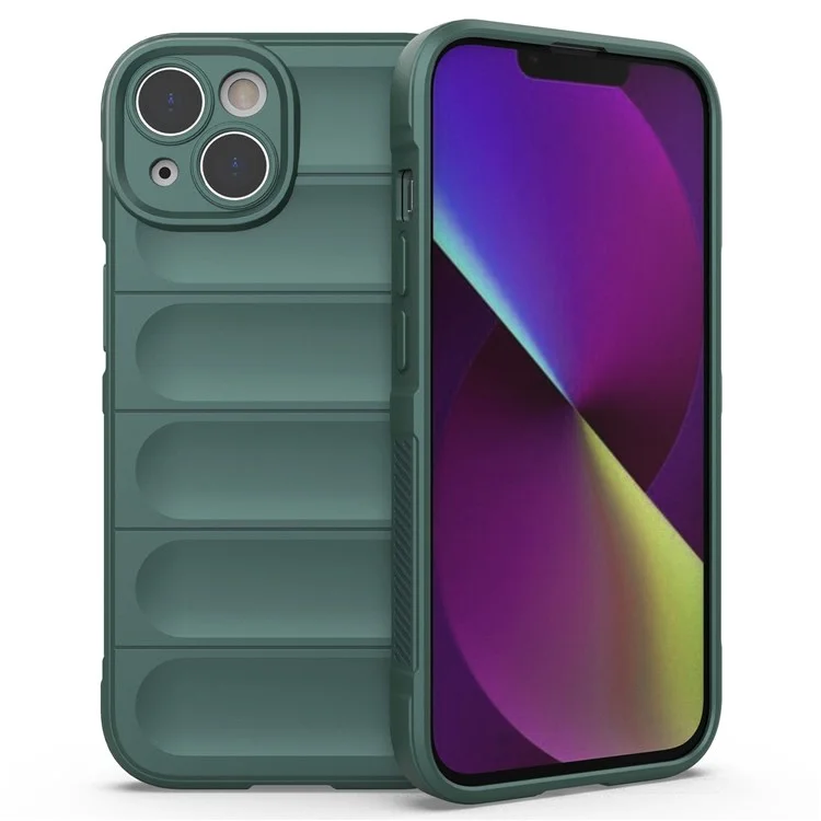 Pour iPhone 14 6,1 pouces Étui souple en TPU Coque arrière robuste Absorption des chocs Protecteur de téléphone portable - Vert