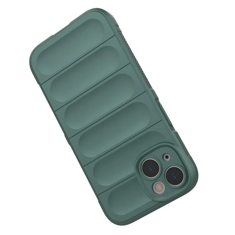 Pour iPhone 14 6,1 pouces Étui souple en TPU Coque arrière robuste Absorption des chocs Protecteur de téléphone portable - Vert