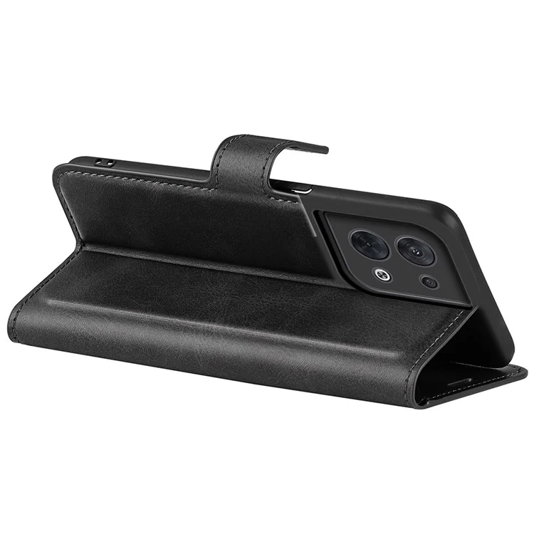 Per Oppo Reno8 5G (versione Globale) / Reno8 5G Shock Proof Telefono Casette Quadrata Copertina di Chiusura Magnetica Anti-porto PU Stant Frip Pfarthet Ghectret Chiet - Nero