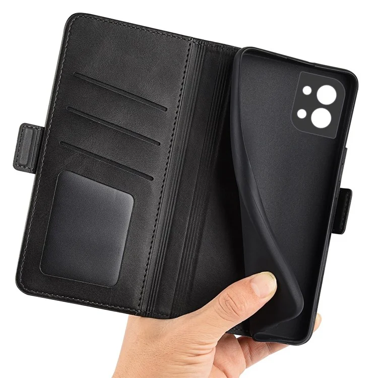 Für Oppo Reno8 5G (globale Version) / Reno8 5G Folio Flip Magnetic Wear-resistenter Telefonhülle Ständer Schockdes Pu-leder-brieftaschen-beschützer im Stil - Schwarz