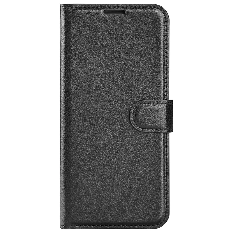 Litchi-Struktur-Handyhülle für Oppo Reno8 5G (Globale Version) / Reno8 5G, faltbarer Ständer, Anti-Kratzer, PU-Leder-Brieftasche, stoßfeste Handyhülle - Schwarz