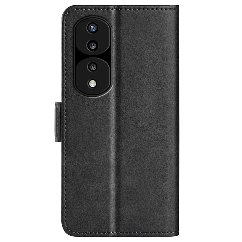 For Honor 70 5G Capa de Carteira de Couro PU com Fecho Magnético Duplo, Suporte Flip Protetor - Preto