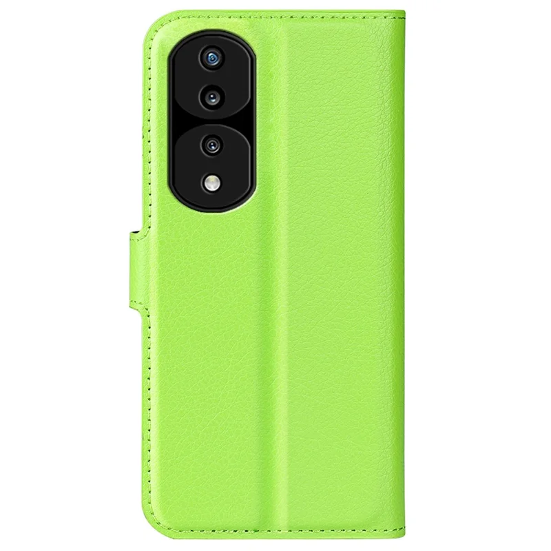 For Honor 70 5G Litchi Texture Wallet Case PU Leather Stand Shockproof TPU Inner Shell Flip Folio Cover - Green