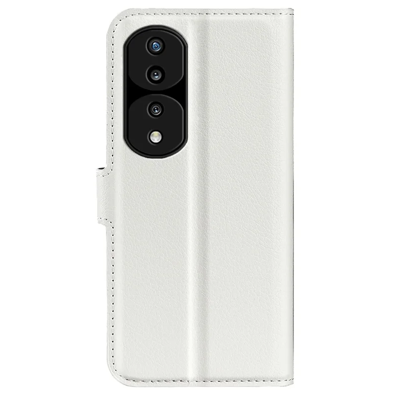 For Honor 70 5G Litchi Texture Wallet Case PU Leather Stand Shockproof TPU Inner Shell Flip Folio Cover - White