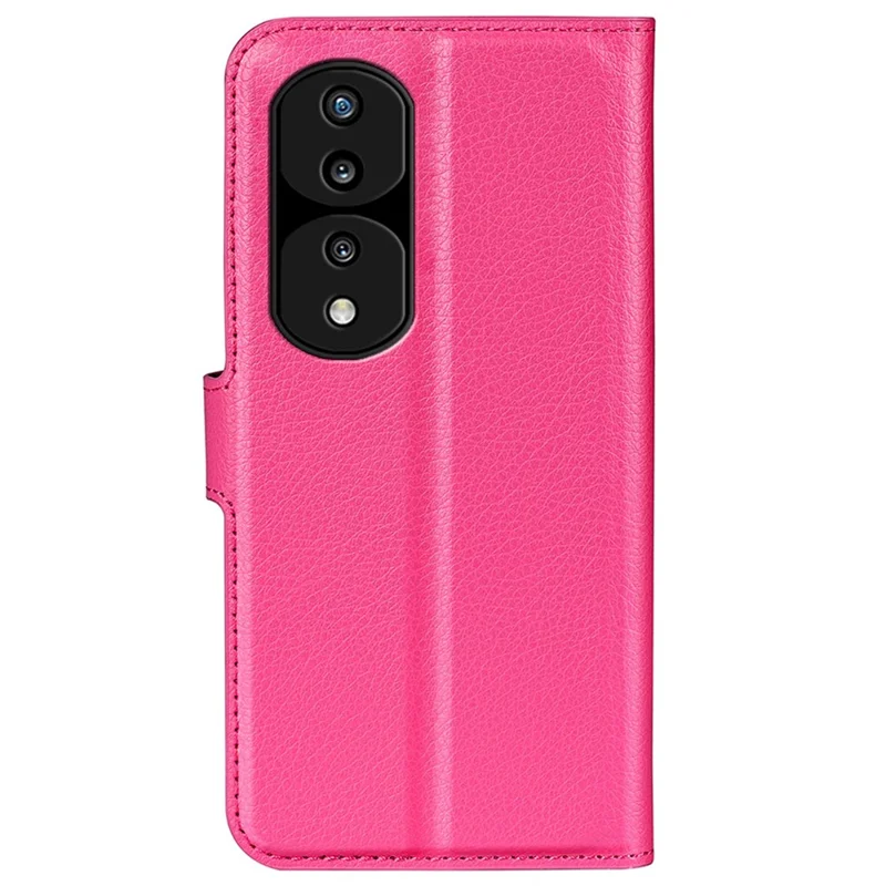 For Honor 70 5G Litchi Texture Wallet Case PU Leather Stand Shockproof TPU Inner Shell Flip Folio Cover - Rose