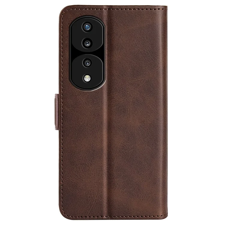Para Honor 70 Pro 5G PU Pulho Catagem Casa do Chamado Magnético Dulo Proteção de Choque à Prova de Choque TPU Flip Tampa - Castanho
