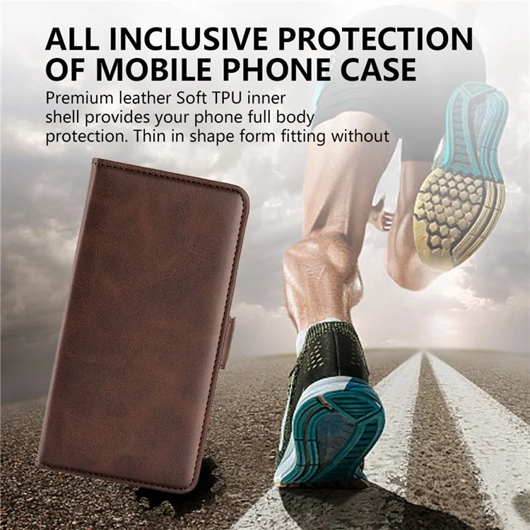 Para Honor 70 Pro 5G PU Pulho Catagem Casa do Chamado Magnético Dulo Proteção de Choque à Prova de Choque TPU Flip Tampa - Castanho