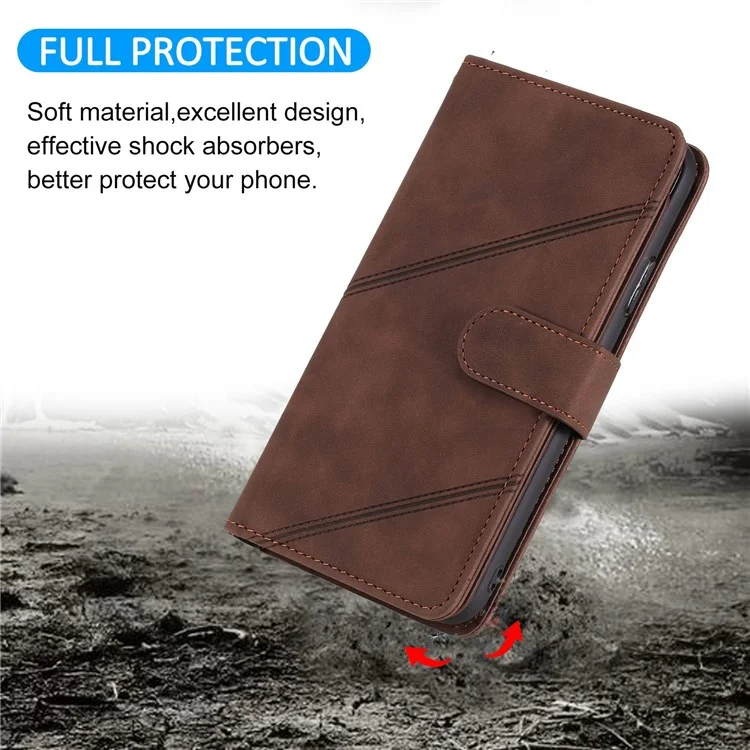 Для Iphone 13 6,1 Дюйма Shock -ryper Phone Case pu - Коричневый