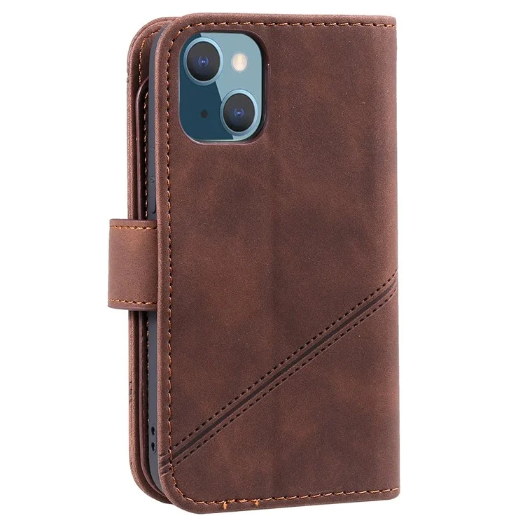 Для Iphone 13 6,1 Дюйма Shock -ryper Phone Case pu - Коричневый