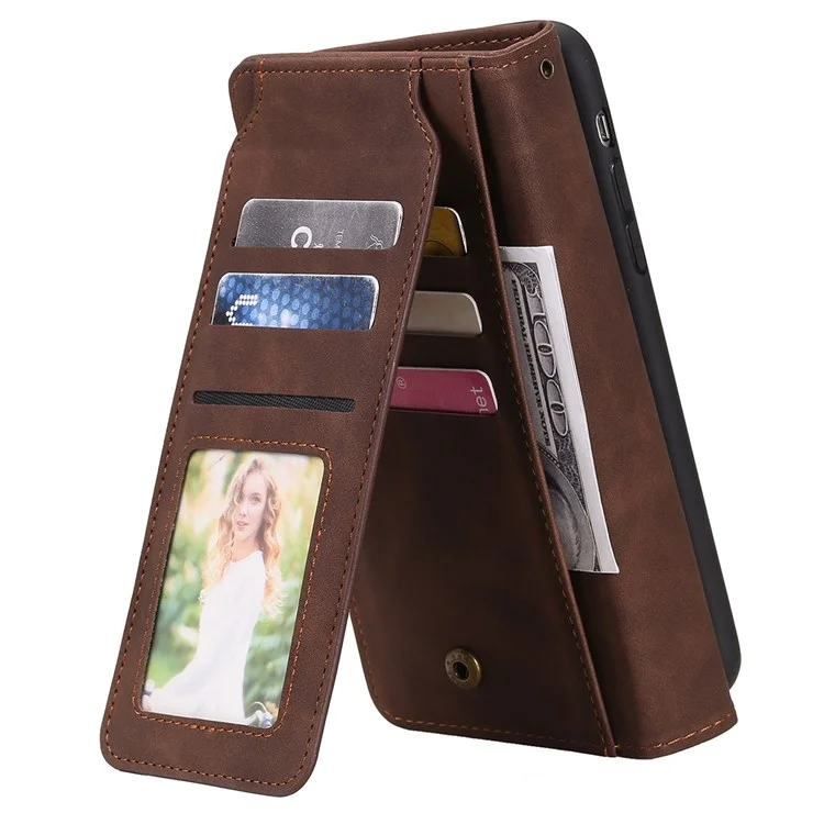 Для Iphone 13 6,1 Дюйма Shock -ryper Phone Case pu - Коричневый