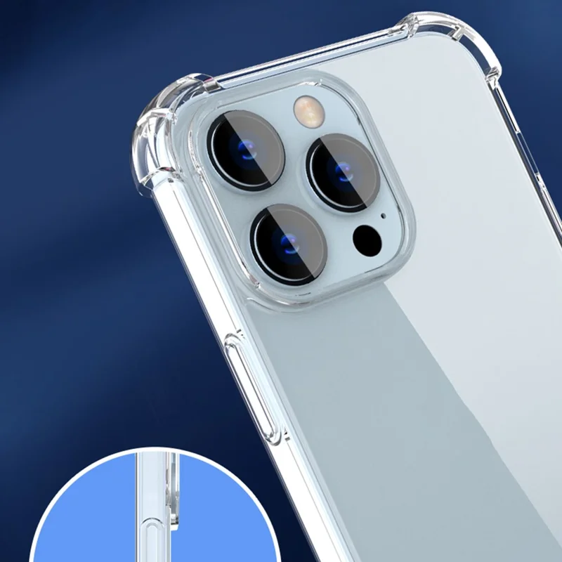 Para Iphone 14 Pro Máximo de 6,7 Polegadas de Limpeza de Quatro Cantos Anti-queda TPU Frame + Capa de Telefone Anti-roupas Acrílica