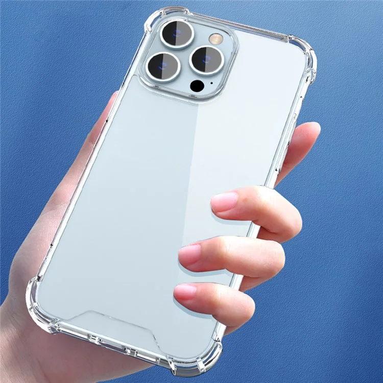 Para Iphone 14 Pro Máximo de 6,7 Polegadas de Limpeza de Quatro Cantos Anti-queda TPU Frame + Capa de Telefone Anti-roupas Acrílica