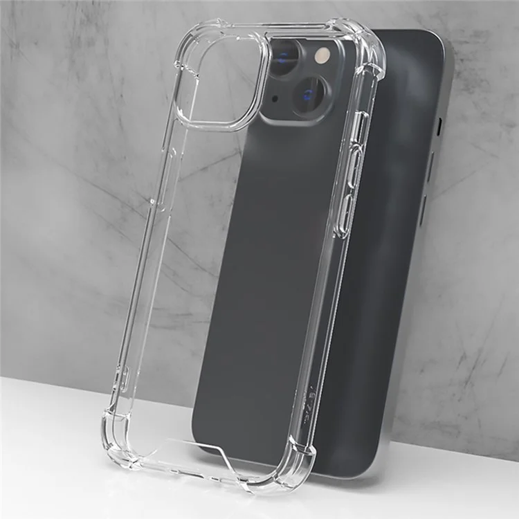 For iPhone 14 Plus 6.7 inch Four Corner Drop-proof Clear TPU Frame + Acrylic Back Cover Shockproof Phone Case