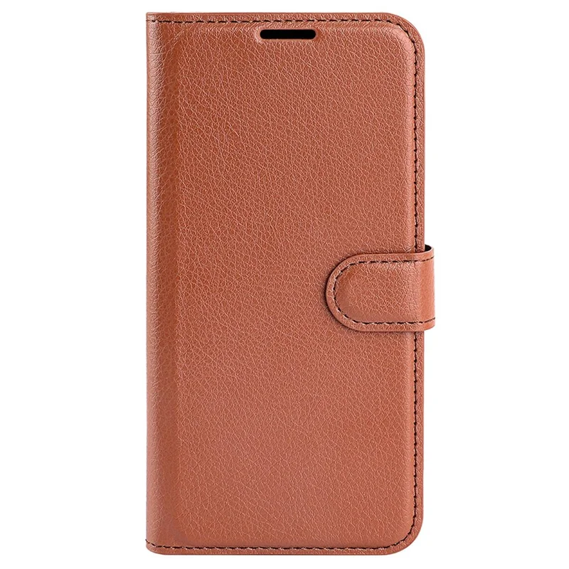 For ZTE Blade A52 Anti-scratch Litchi Texture Wallet Case PU Leather Stand TPU Inner Shell Drop-proof Flip Folio Cover - Brown