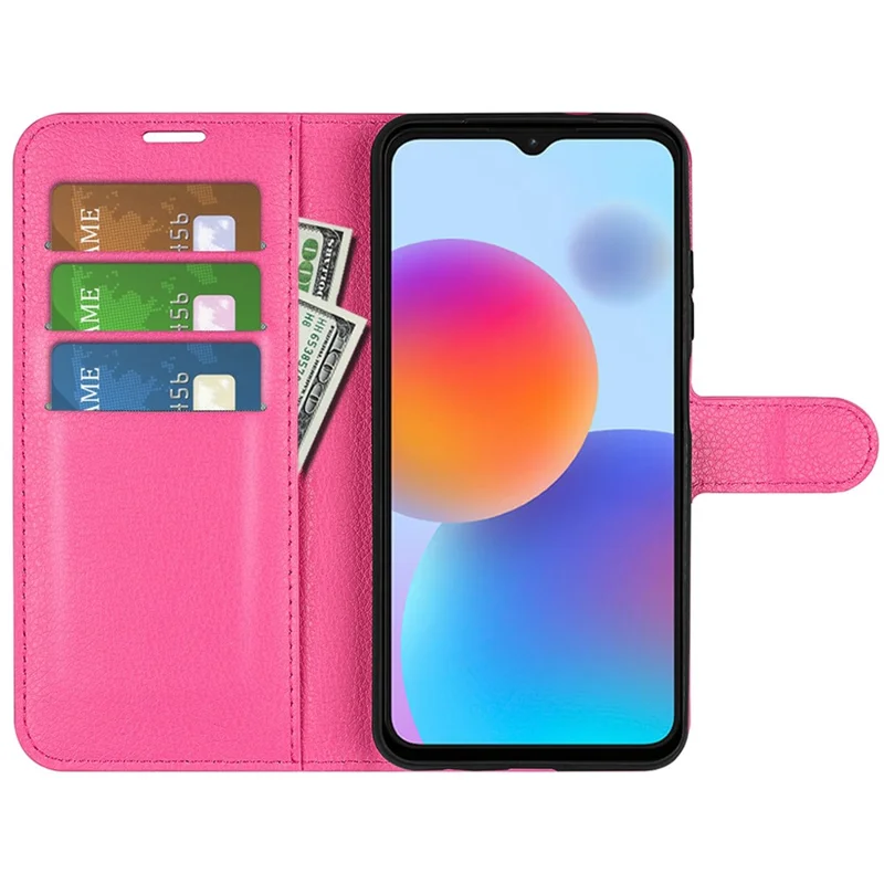 For ZTE Blade A52 Anti-scratch Litchi Texture Wallet Case PU Leather Stand TPU Inner Shell Drop-proof Flip Folio Cover - Rose