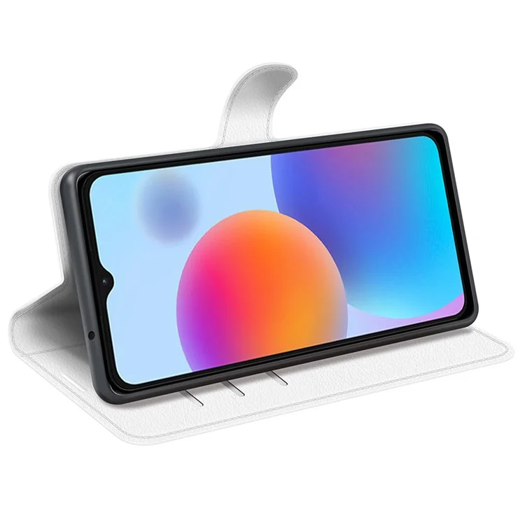 For ZTE Blade A52 Anti-scratch Litchi Texture Wallet Case PU Leather Stand TPU Inner Shell Drop-proof Flip Folio Cover - White