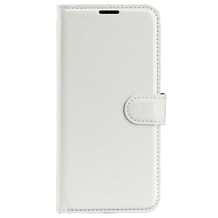 For ZTE Blade A52 Anti-scratch Litchi Texture Wallet Case PU Leather Stand TPU Inner Shell Drop-proof Flip Folio Cover - White