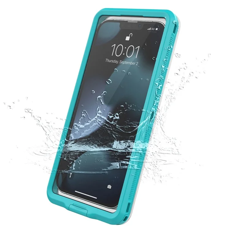 IP68 wasserdichte Hülle für iPhone 13-15 Touchscreen Kompletter Dichtung Unterwasser Telefon Schutzhülle für 5,8 - 7 Zoll - Blau