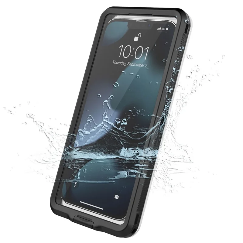 IP68 Waterproof Case for iPhone 13-15 Touch Screen Full Seal Underwater Phone Protective Cover for 5.8 - 7 inch - Black