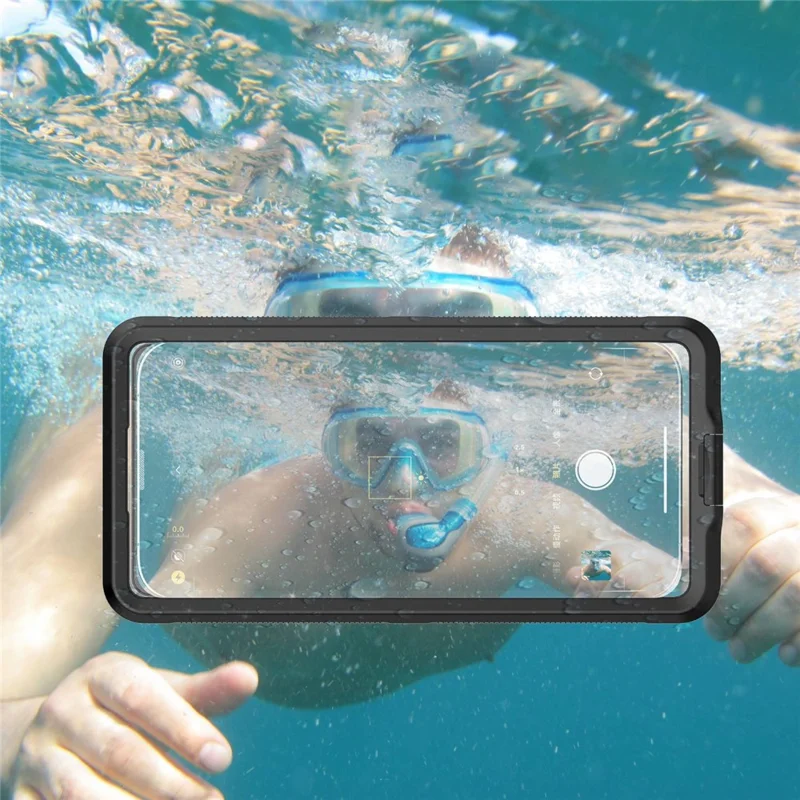 IP68 Waterproof Case for iPhone 13-15 Touch Screen Full Seal Underwater Phone Protective Cover for 5.8 - 7 inch - Black
