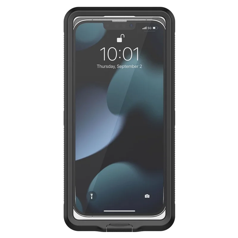 IP68 Waterproof Case for iPhone 13-15 Touch Screen Full Seal Underwater Phone Protective Cover for 5.8 - 7 inch - Black