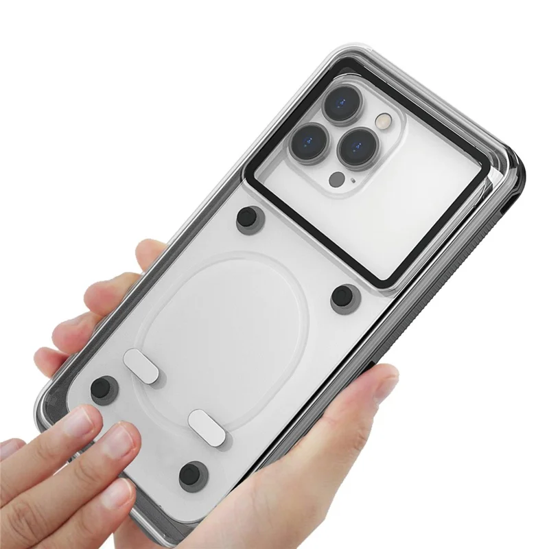IP68 Waterproof Case for iPhone 13-15 Touch Screen Full Seal Underwater Phone Protective Cover for 5.8 - 7 inch - Black
