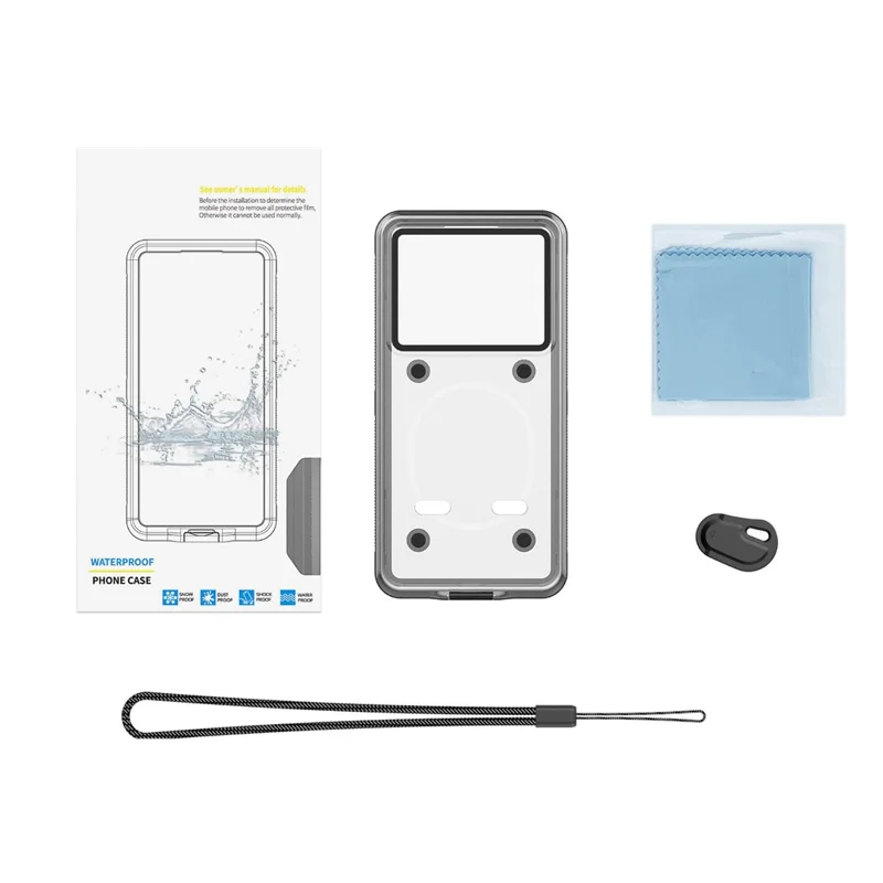 IP68 Waterproof Case for iPhone 13-15 Touch Screen Full Seal Underwater Phone Protective Cover for 5.8 - 7 inch - Black