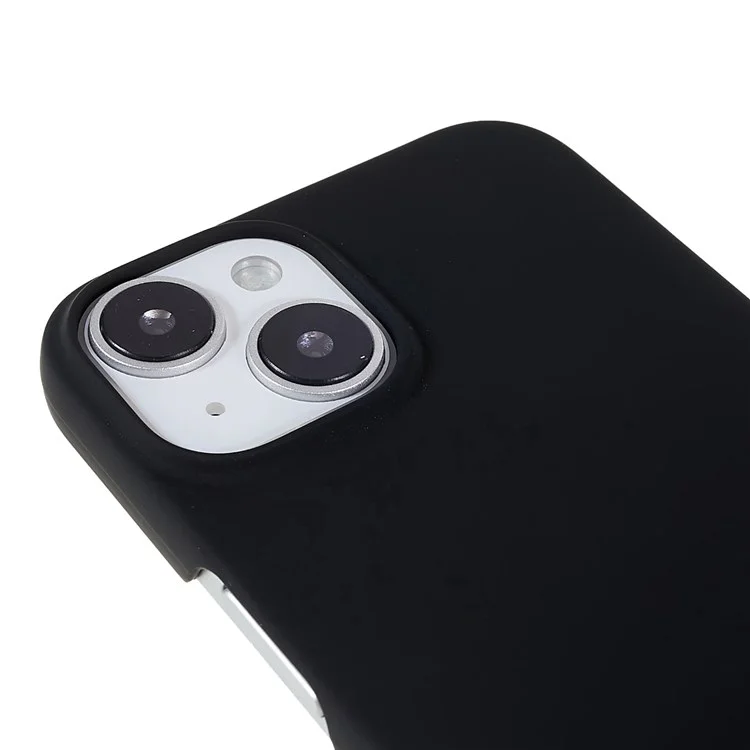 Per iPhone 14 Plus 6.7 pollici Rubberized Hard PC Case Glossy Surface Shockproof Non-Slip Protective Cover - Nero
