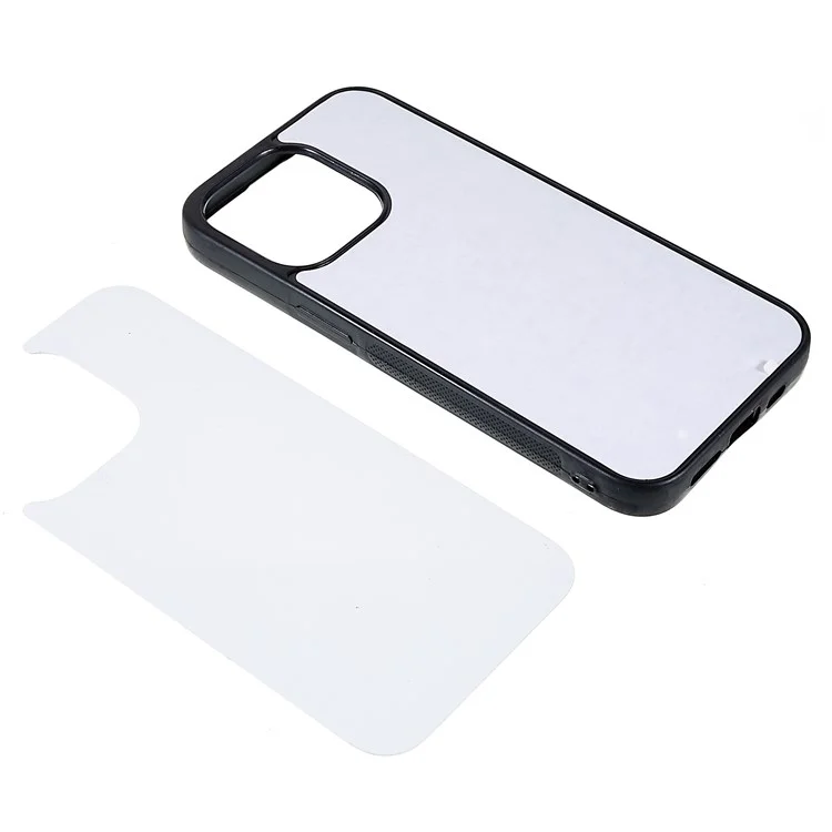 For iPhone 13 Pro 6.1 inch Anti-scratch TPU+PC Phone Case Shell with Aluminum Sheet Supporting Heat Transfer Printing