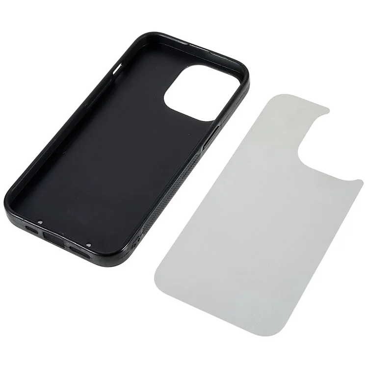 For iPhone 13 Pro 6.1 inch Anti-scratch TPU+PC Phone Case Shell with Aluminum Sheet Supporting Heat Transfer Printing