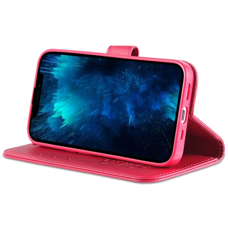 Azns Flip Wallet Case Для Iphone 14 Pro 6,1 Дюйма Shock -reseach - Красный