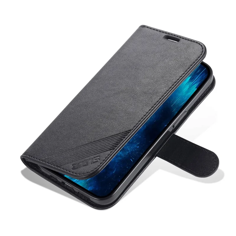 Azns Für Iphone 14 Pro Max 6,7 Zoll Schocksicheres PU Leder Flip Wallet Wallet Hülle Magnetverschluss Kratzfestes Telefonabdeckungsständer - Schwarz