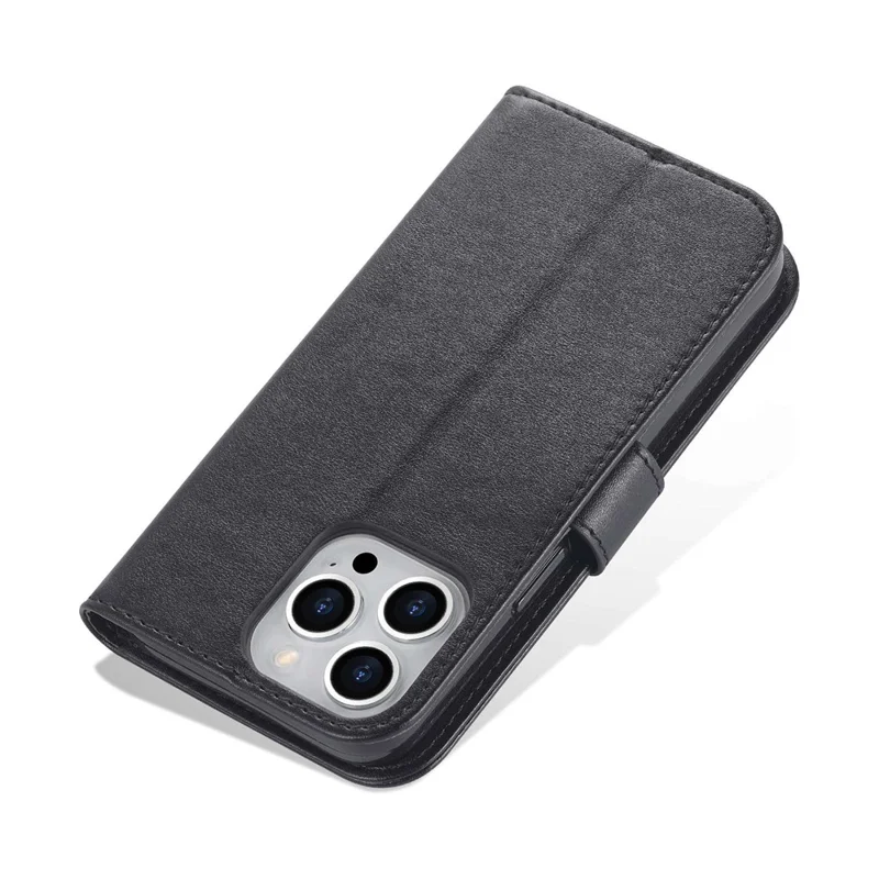Azns Für Iphone 14 Pro Max 6,7 Zoll Schocksicheres PU Leder Flip Wallet Wallet Hülle Magnetverschluss Kratzfestes Telefonabdeckungsständer - Schwarz